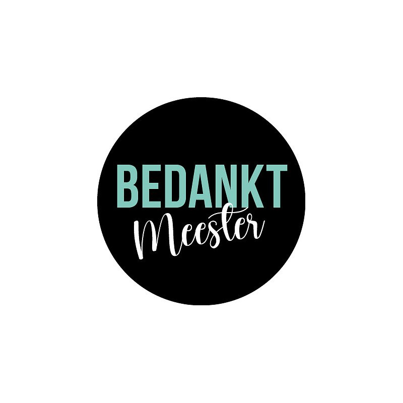 sticker bedankt meester mint
