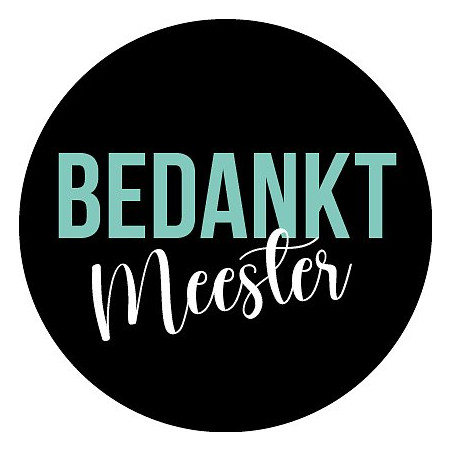 sticker bedankt meester mint