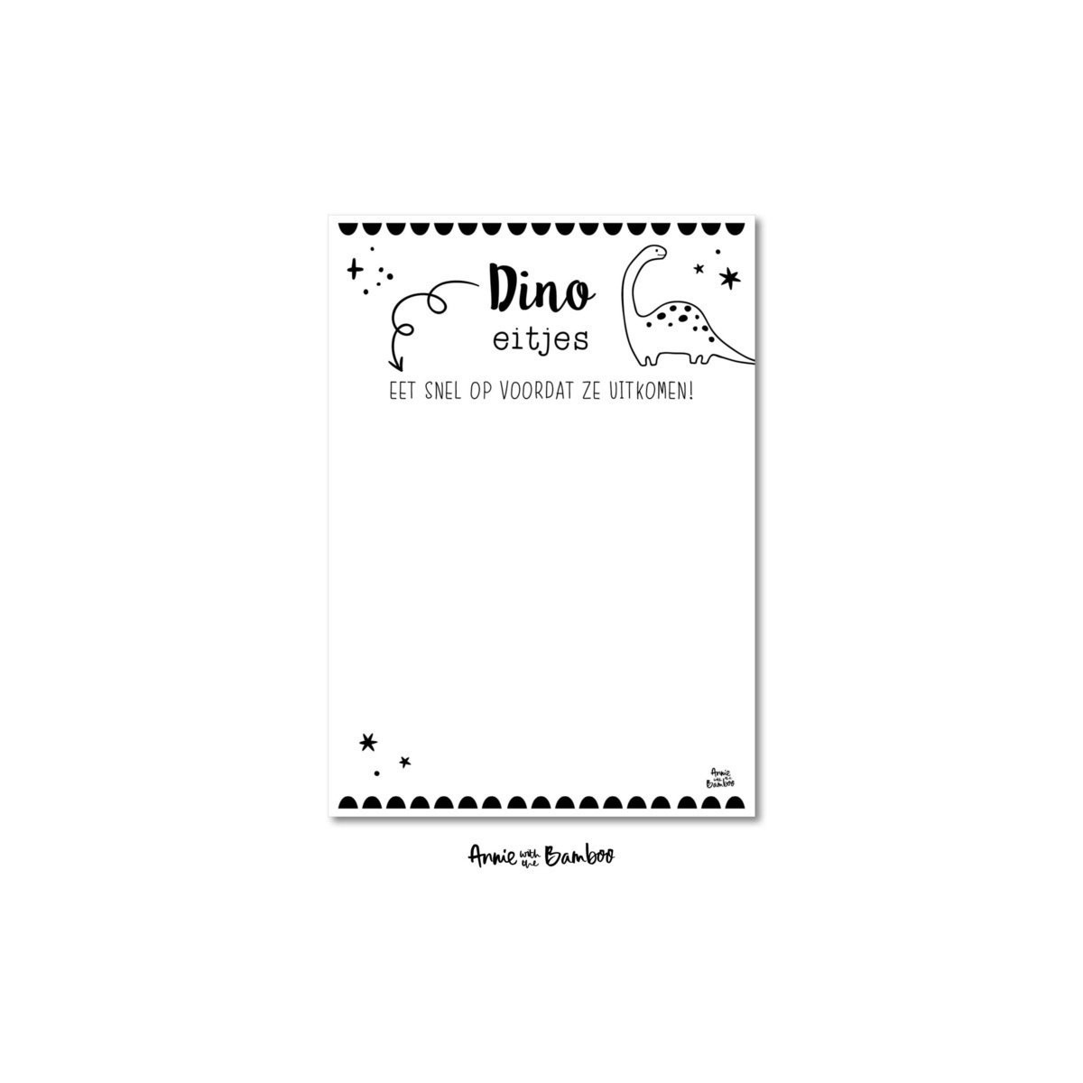 traktatiekaart dino eitjes