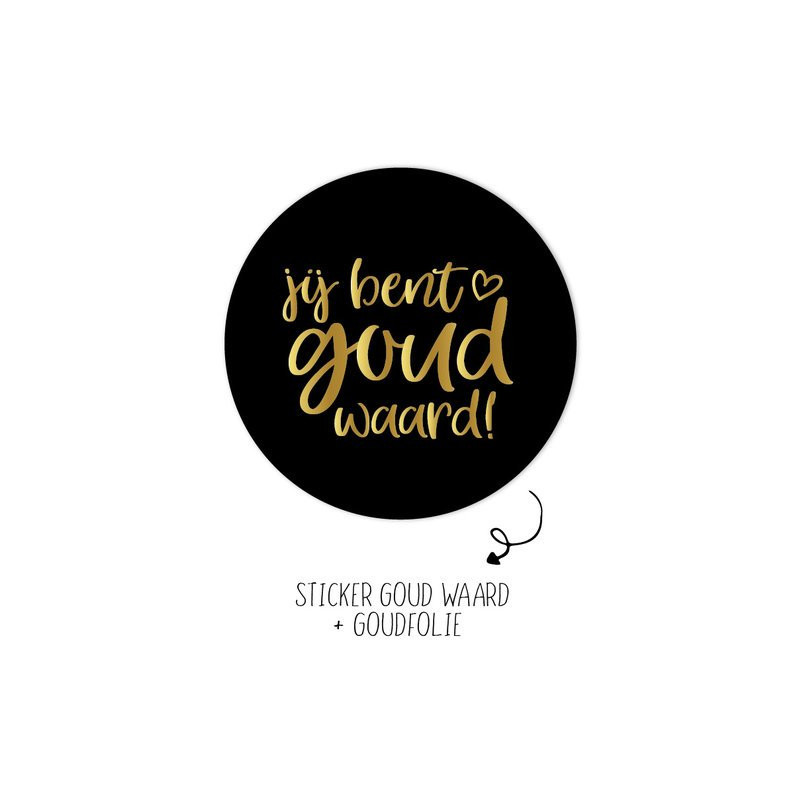 sticker goud waard zwart goud