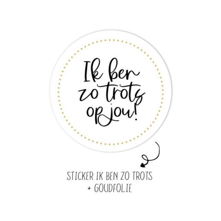 sticker trots op jou zwart wit