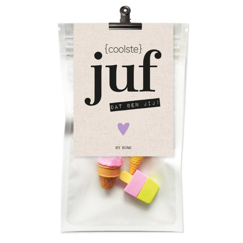 kadosetje zakje gummen  coolste juf