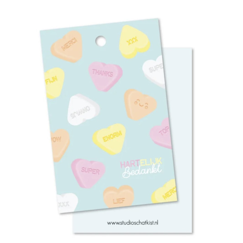 kadolabel hartjes hartelijk bedankt