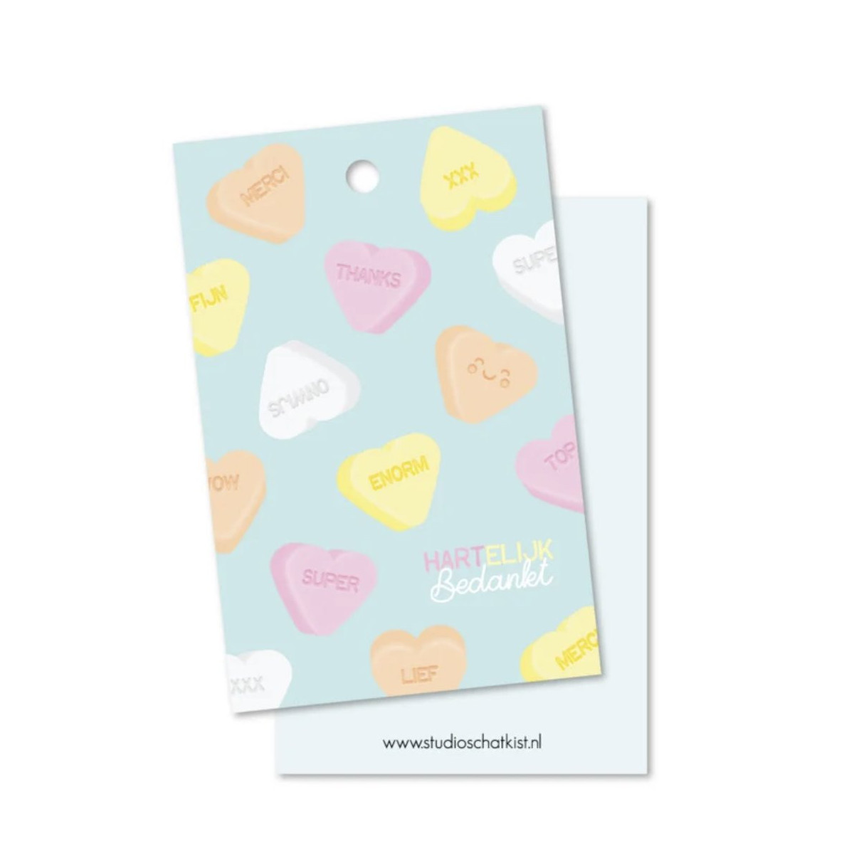 kadolabel hartjes hartelijk bedankt