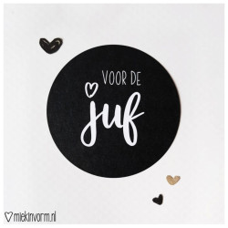 sticker voor de juf zwart wit