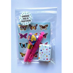 traktatie vlinder met bellenblaas