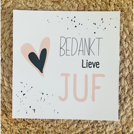 maxi kaart bedankt lieve juf