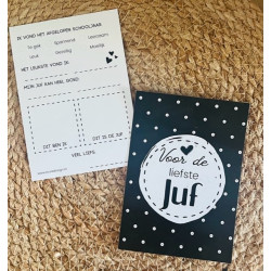 invulkaart liefste juf