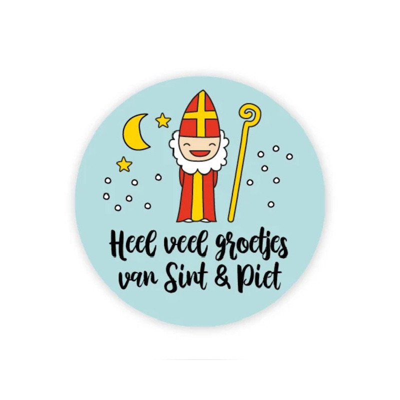 Stickers groetjes Sint Piet kleur