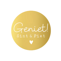 sticker geniet sint goud