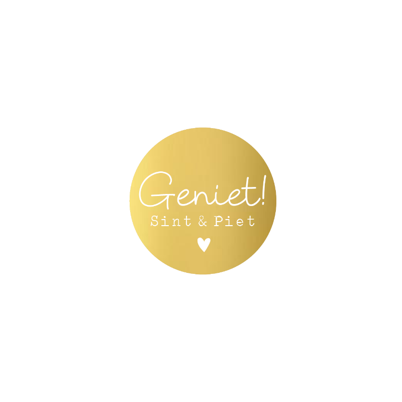 sticker geniet sint goud