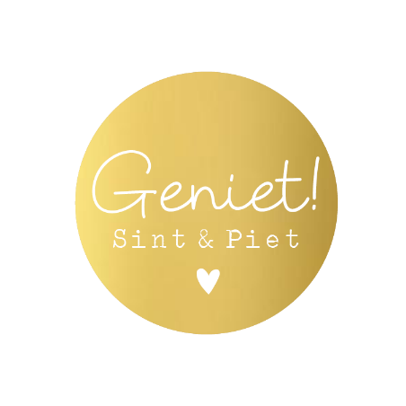 sticker geniet sint goud