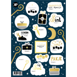 stickervel sint donkerblauw goud