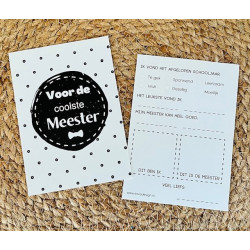 invulkaart coolste meester witzwart