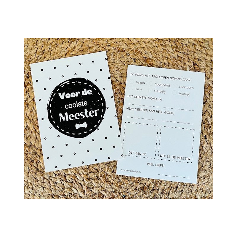 invulkaart coolste meester witzwart