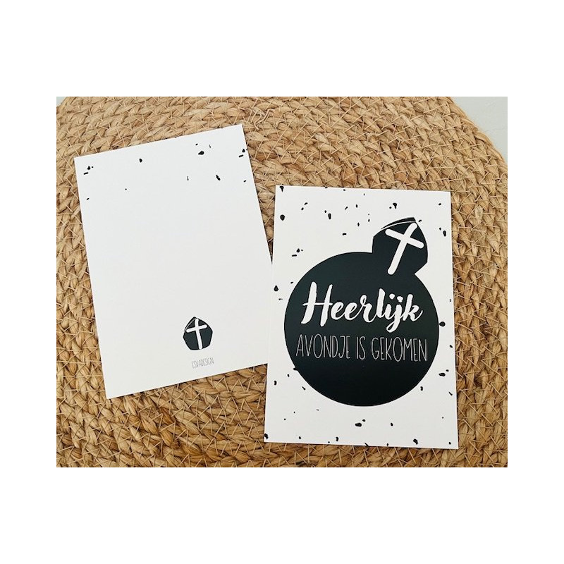 Kaart heerlijk avondje zwartwit