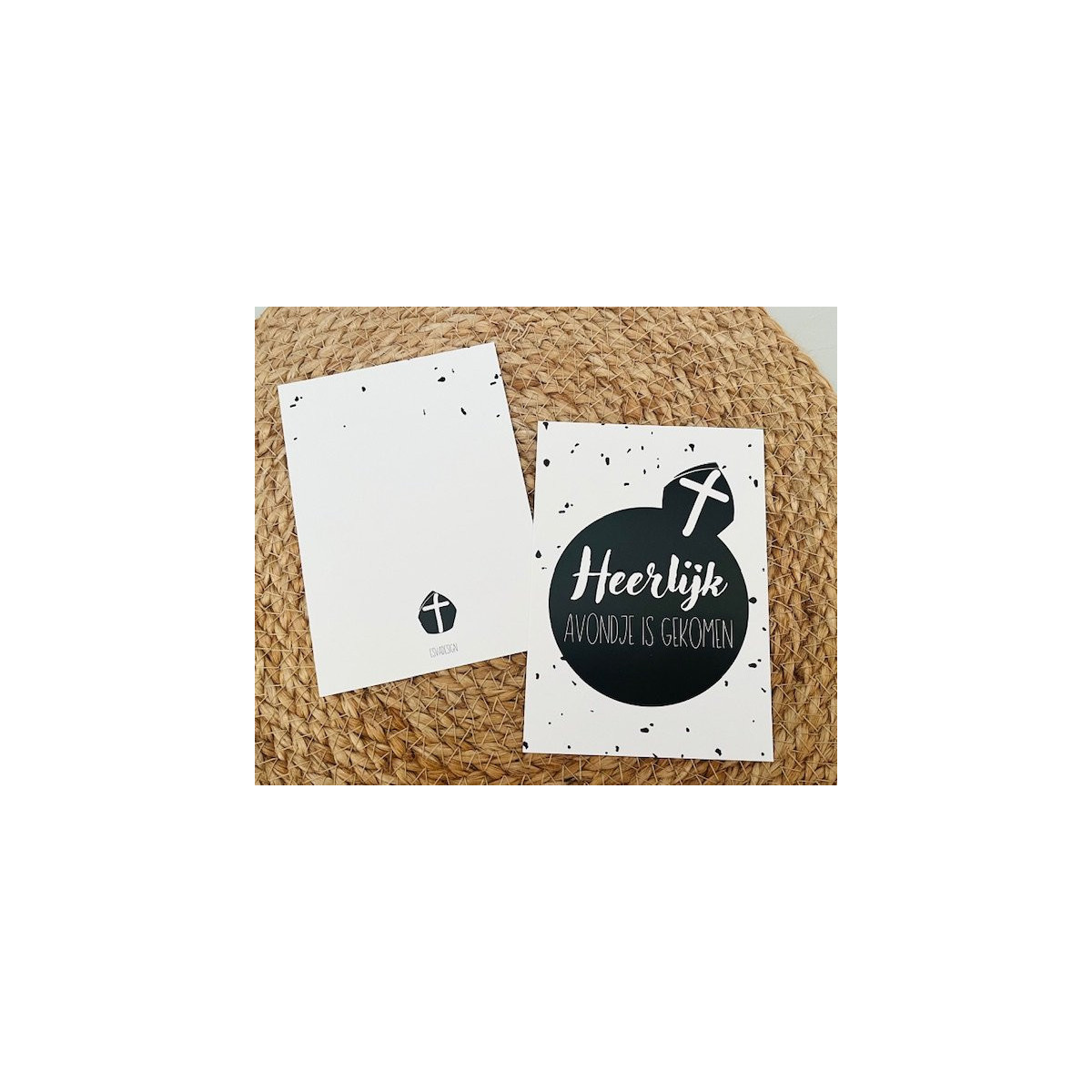 Kaart heerlijk avondje zwartwit