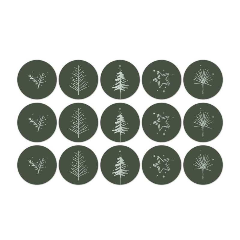 stickermix donkergroen