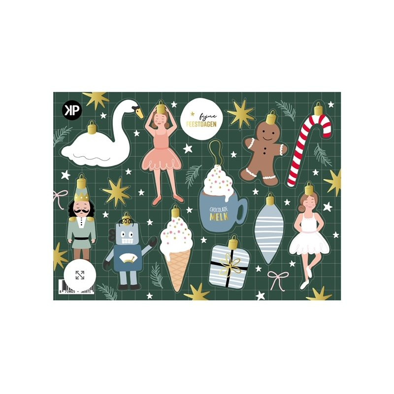 stickervellen kerstballen kitsch