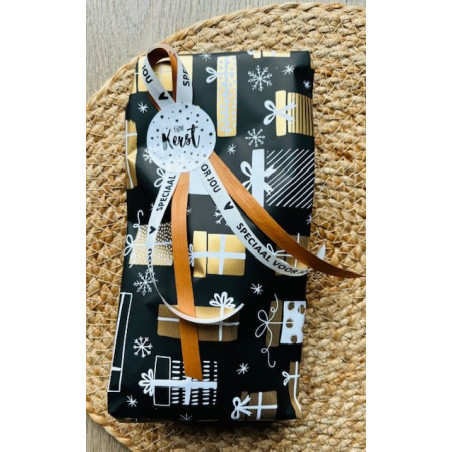 Kadopapier kadootjes goud/zwart