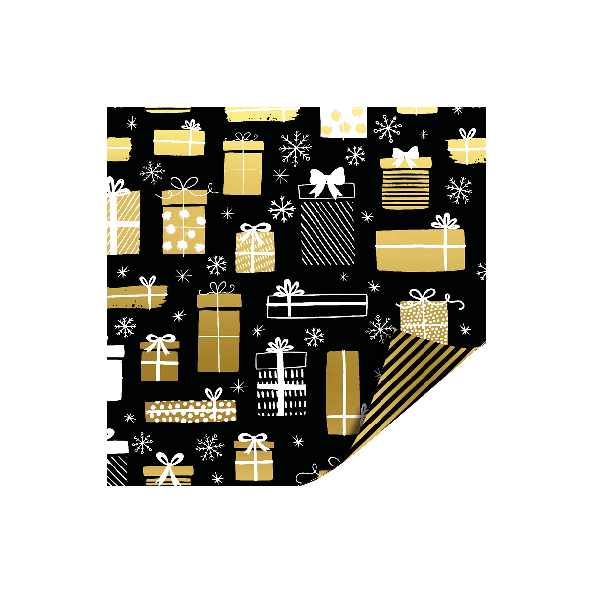 Kadopapier kadootjes goud/zwart