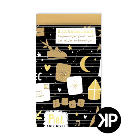 kadozakje pakjesfeest goud zwart