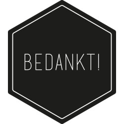 sticker bedankt zeshoekig