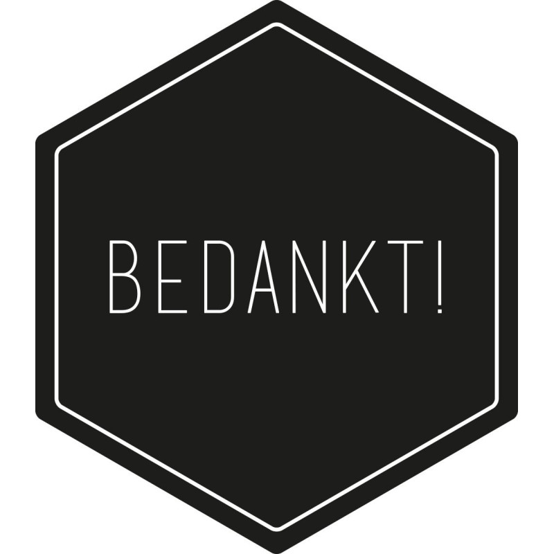 sticker bedankt zeshoekig
