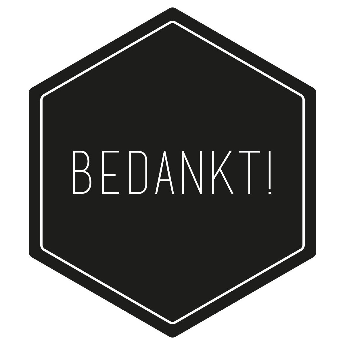sticker bedankt zeshoekig