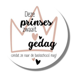 sticker prinses zwaai gedag