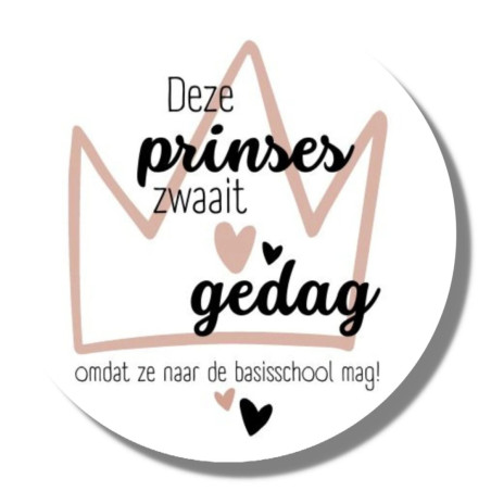 sticker prinses zwaai gedag