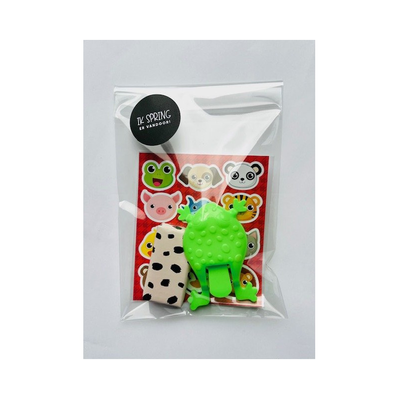 traktatie kikker spring vandoor springkikker