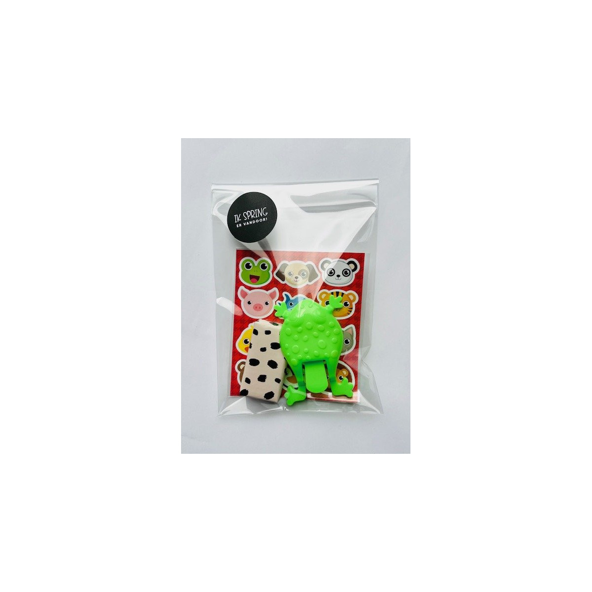 traktatie kikker spring vandoor springkikker