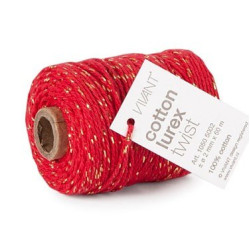 lurex koord rood goud