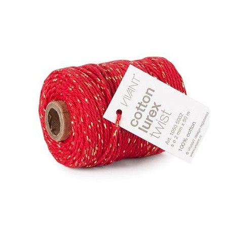 lurex koord rood goud