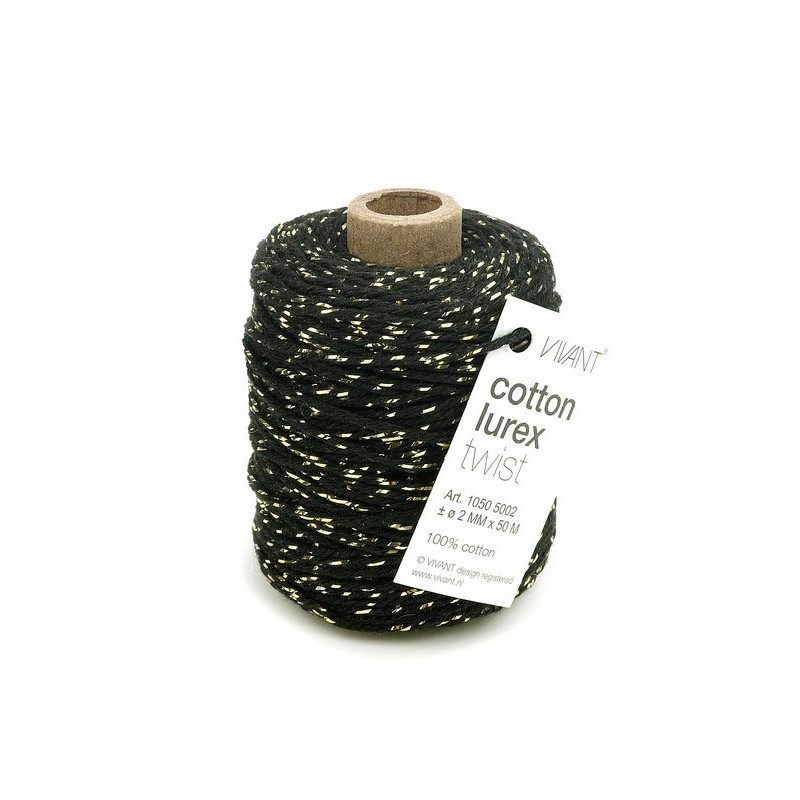 lurex koord zwart goud