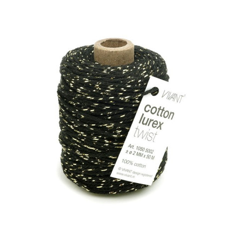 lurex koord zwart goud