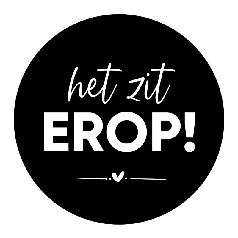 sticker het zit drop hartje
