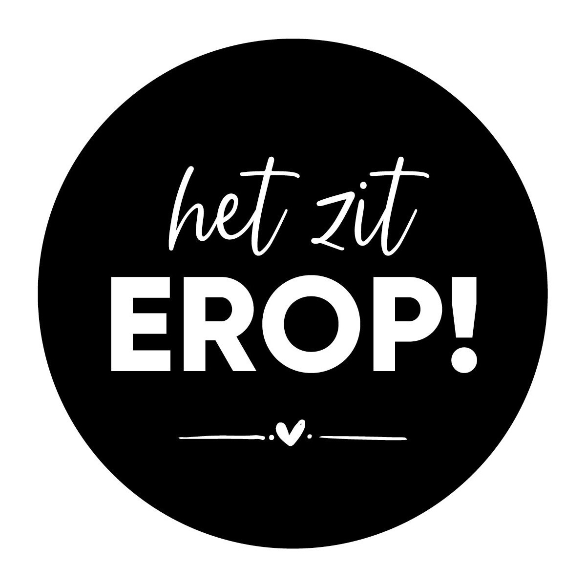 sticker het zit drop hartje