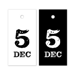 kadolabel 5 dec zwart wit