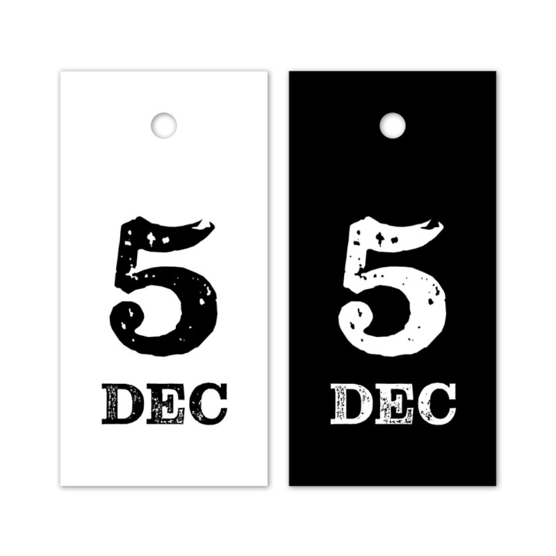 kadolabel 5 dec zwart wit