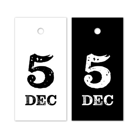 kadolabel 5 dec zwart wit