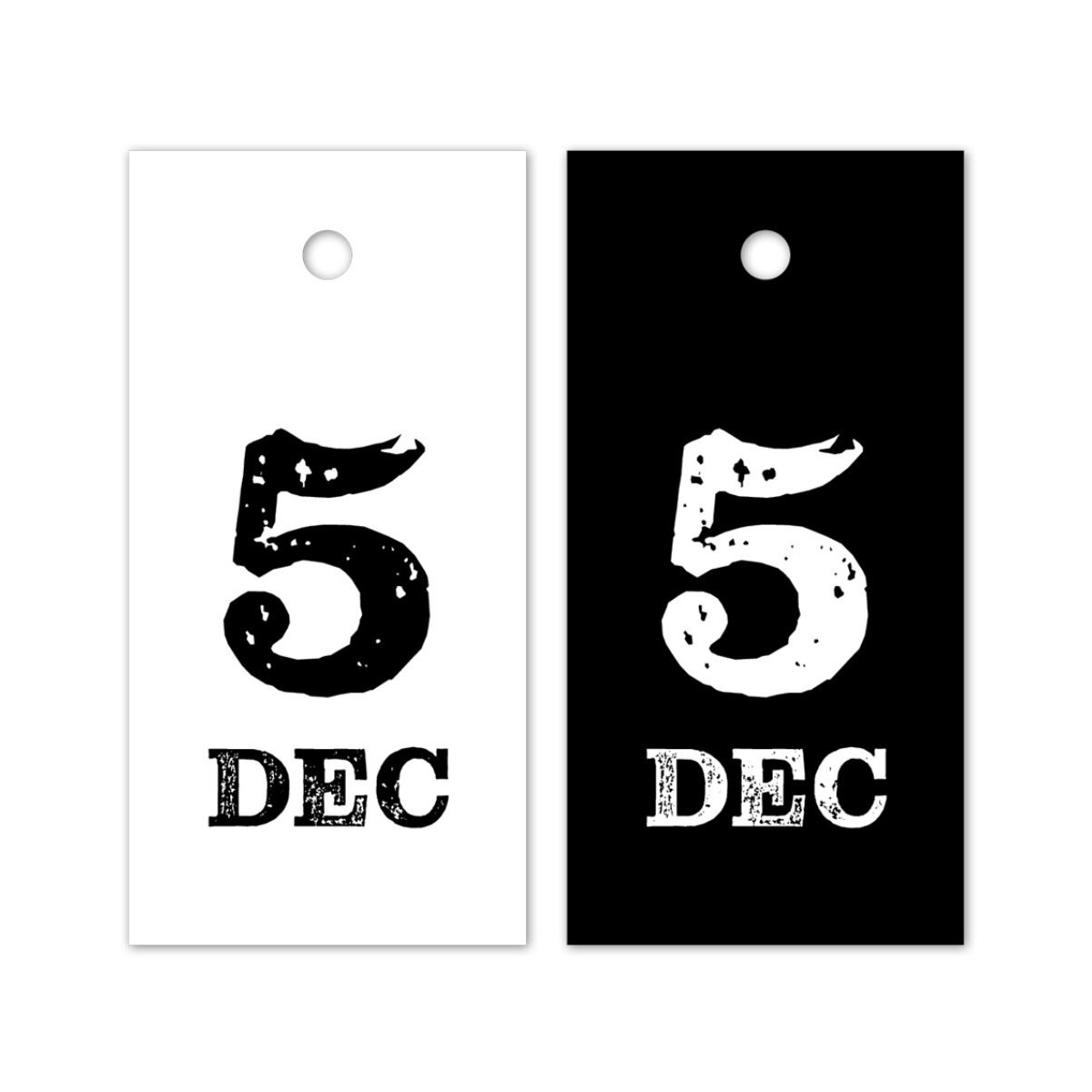 kadolabel 5 dec zwart wit