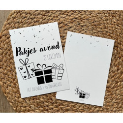 Kaart pakjesavond gekomen sinterklaas