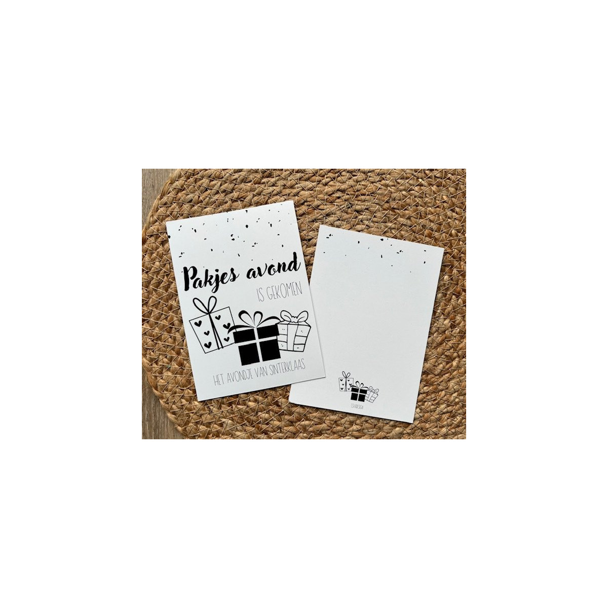 Kaart pakjesavond gekomen sinterklaas