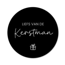 stickers liefs kerstman zwart wit