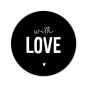 sticker with love zwart