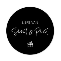 sticker liefs van sint piet zwart wit