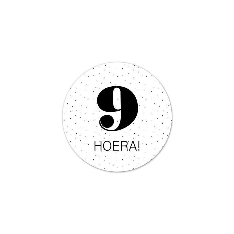 sticker 9 hoera
