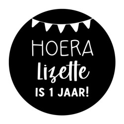 stickervel gepersonaliseerde vlaggetjes hoera